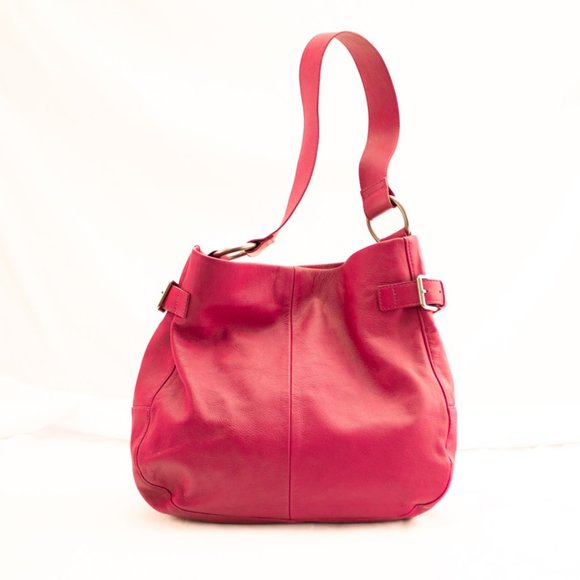 GAP HOT PINK LEATHER TOTE BAG - Picture 1 of 8